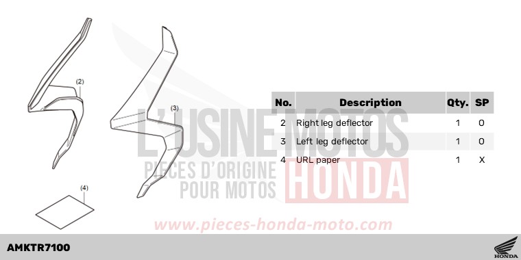 KIT,LEG DEFLECTOR de X-ADV 750 PEARL DEEP MUD GRAY (NHC47) 2023